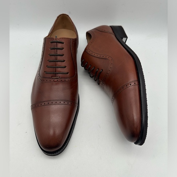 DAPPER SHOES CO. Handcrafted Genuine Leather Men's Cognac Oxford Leather Sz 8 - Picture 5 of 9